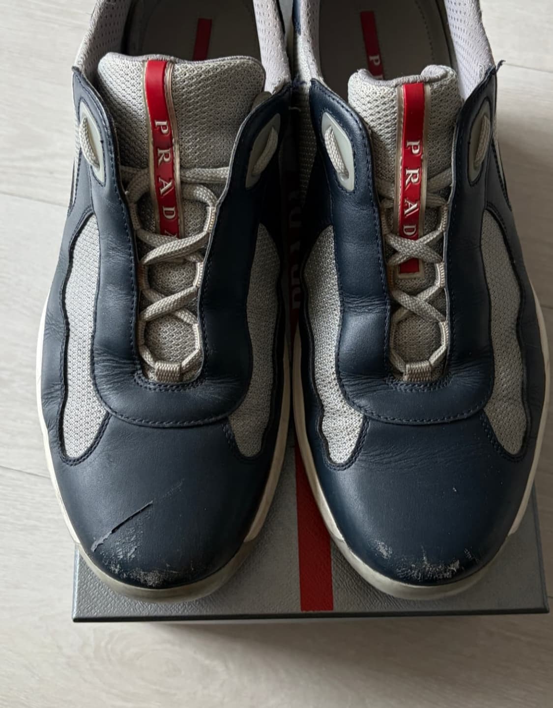 PRADA아메리카컵 스니커즈 무광 네이비 상품이미지3