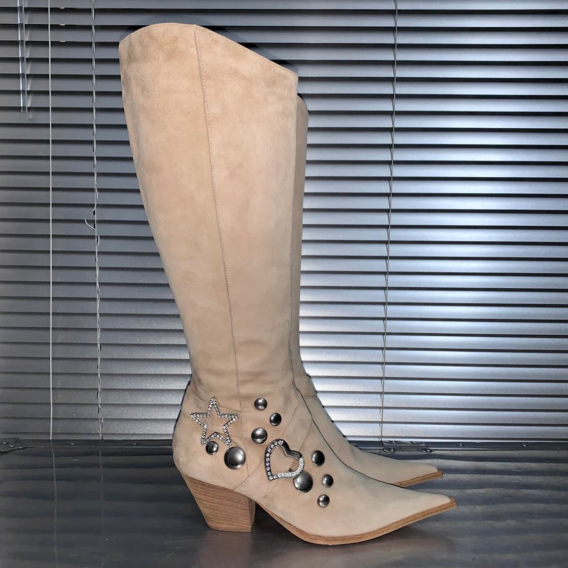 00s ORO 스웨이드 블링 버클 롱 웨스턴 부츠 상품이미지6