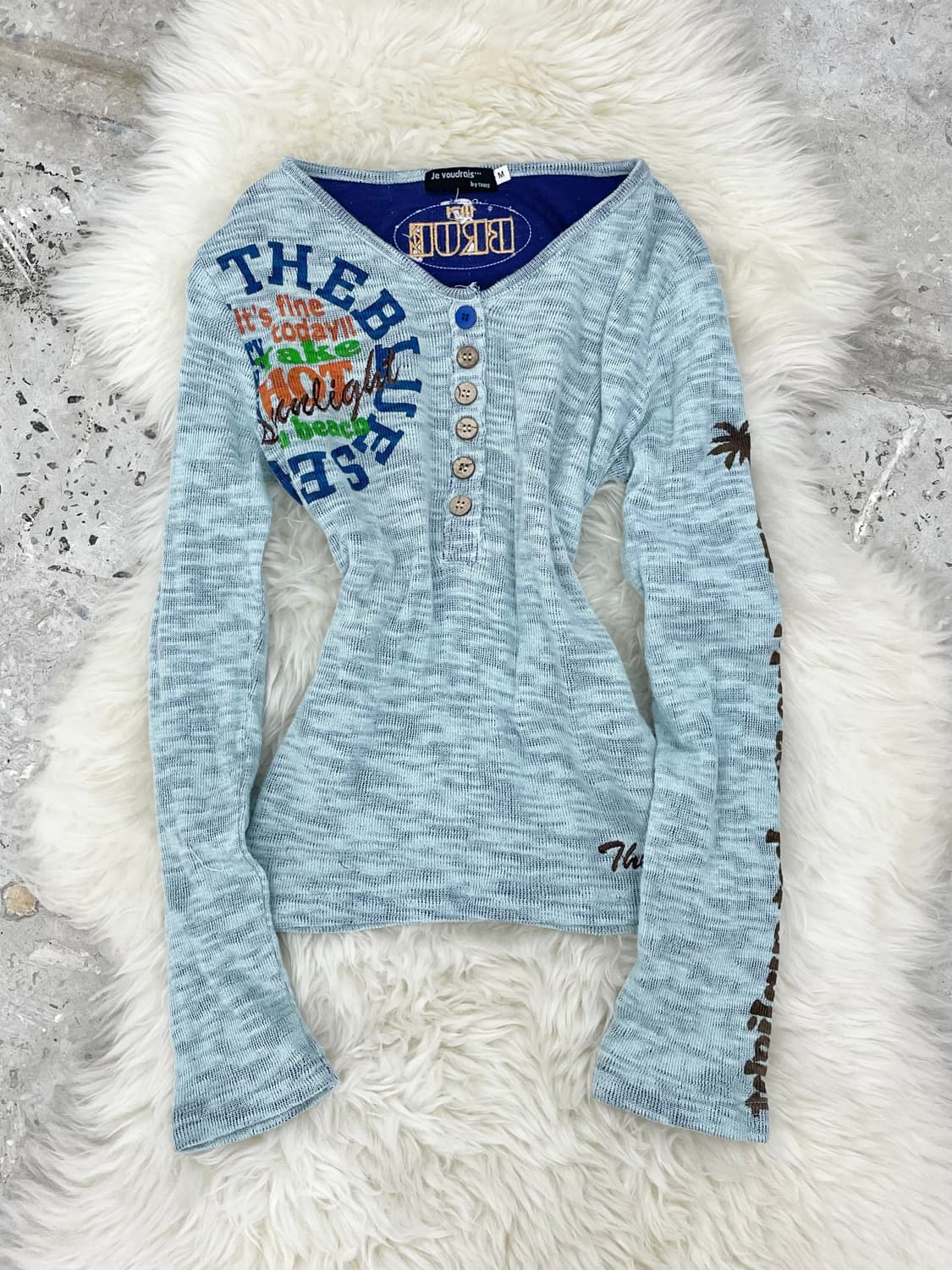 키치 버튼 레터링 슬리브 상품이미지1