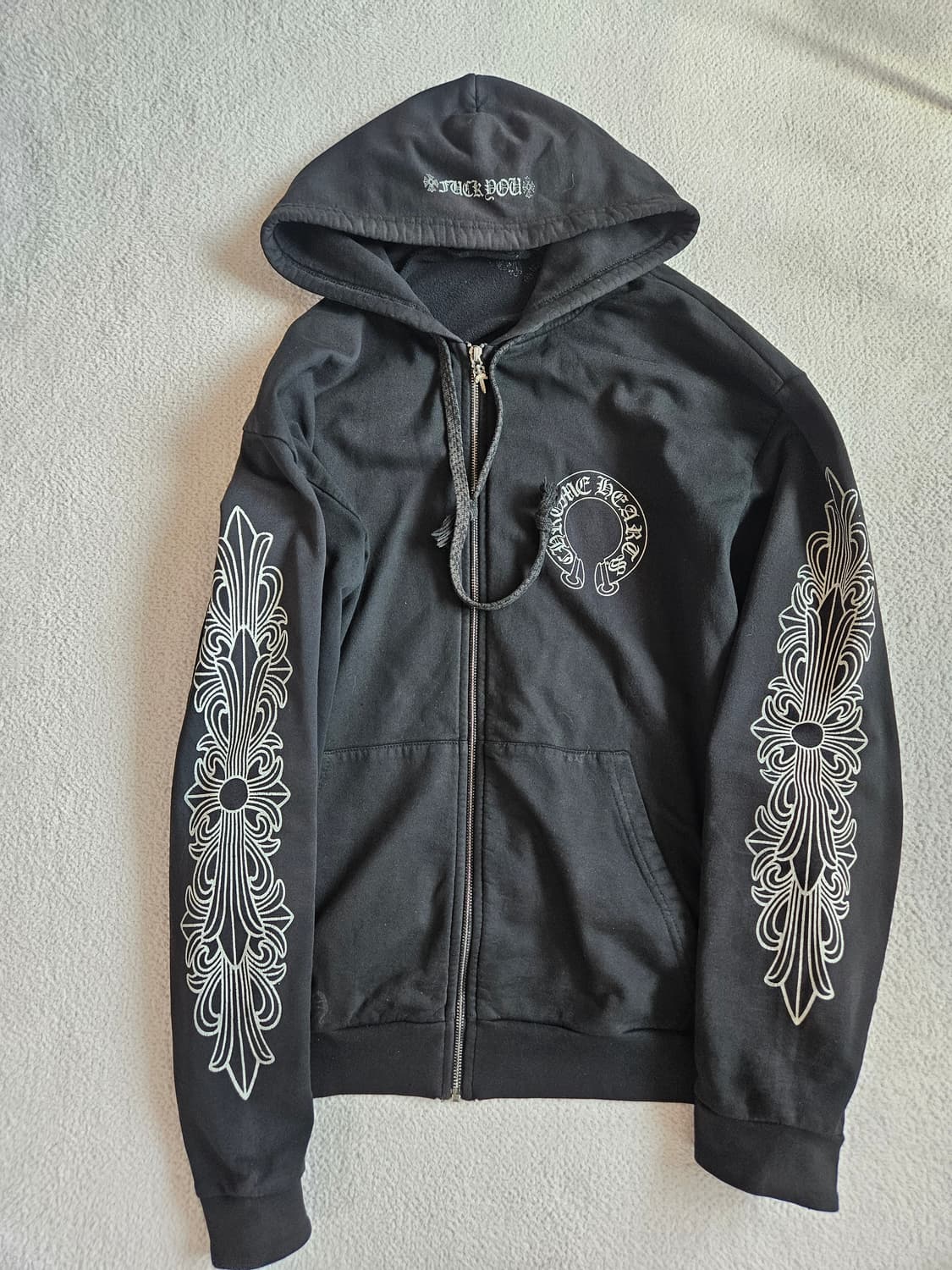 [XL] 크롬하츠 홀스슈 퍽유 로고 후드집업 상품이미지1