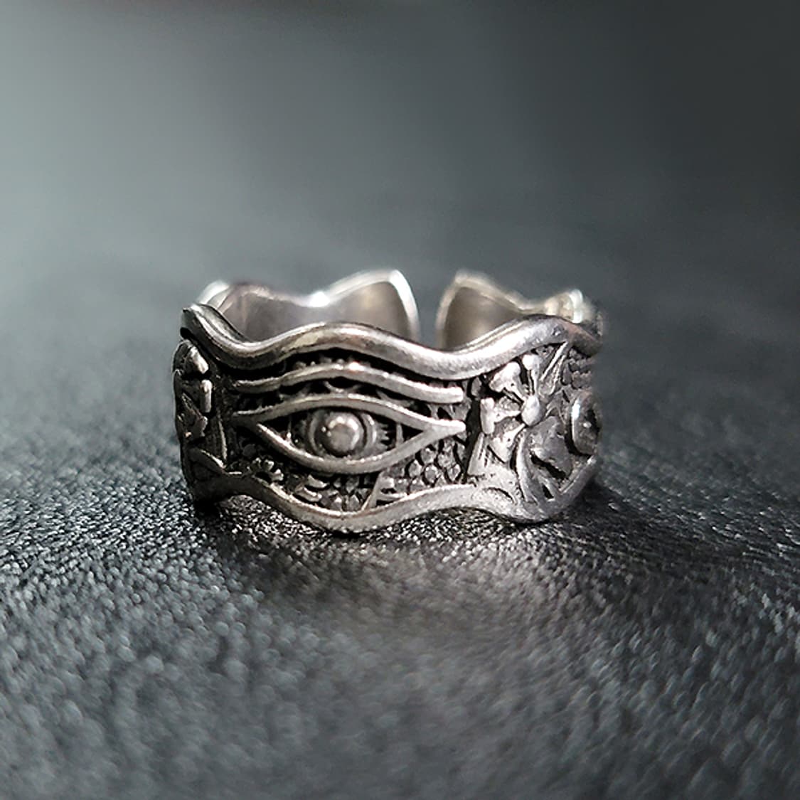 Apert 실버 남자 엔틱 빈티지 명품 일루미나티 호루스의눈 반지 상품이미지1