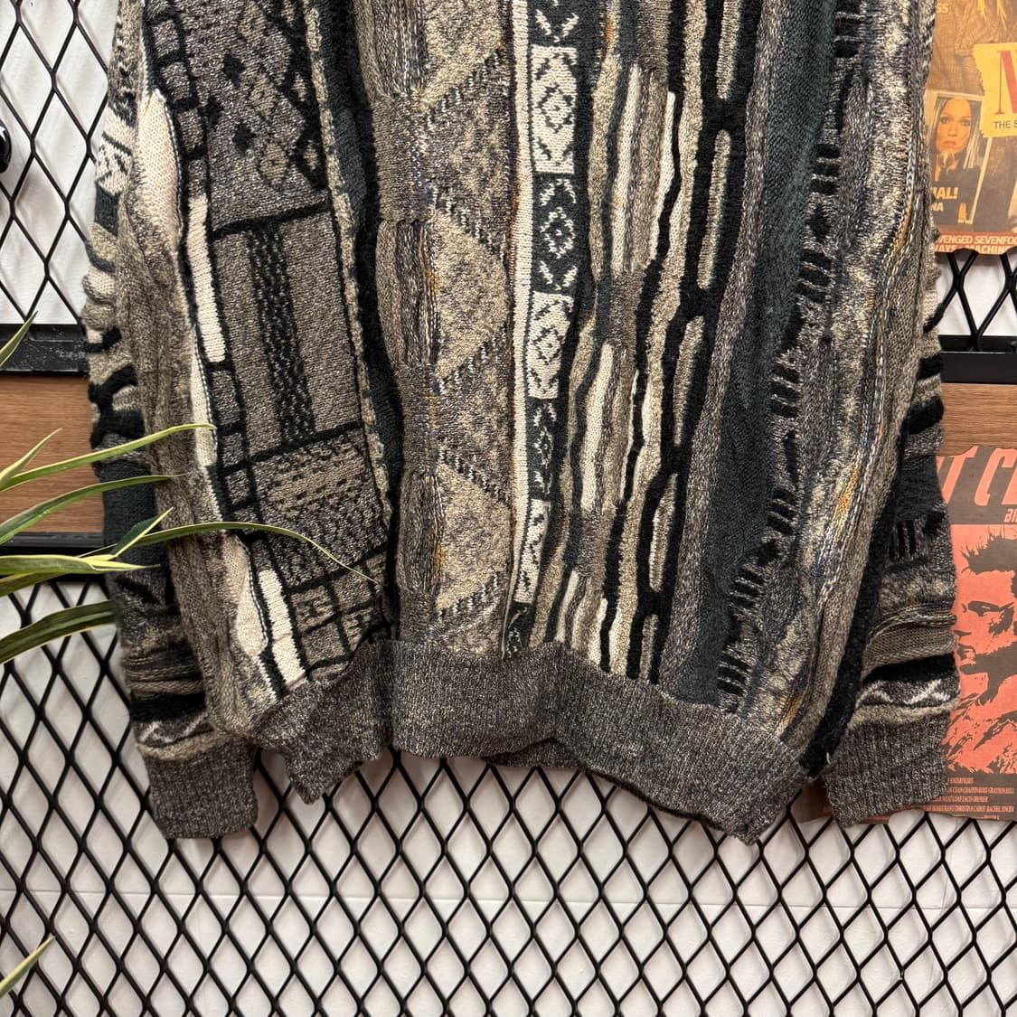 90s ITA VINTAGE 3D 케이블 울 니트 멀티컬러 상품이미지4