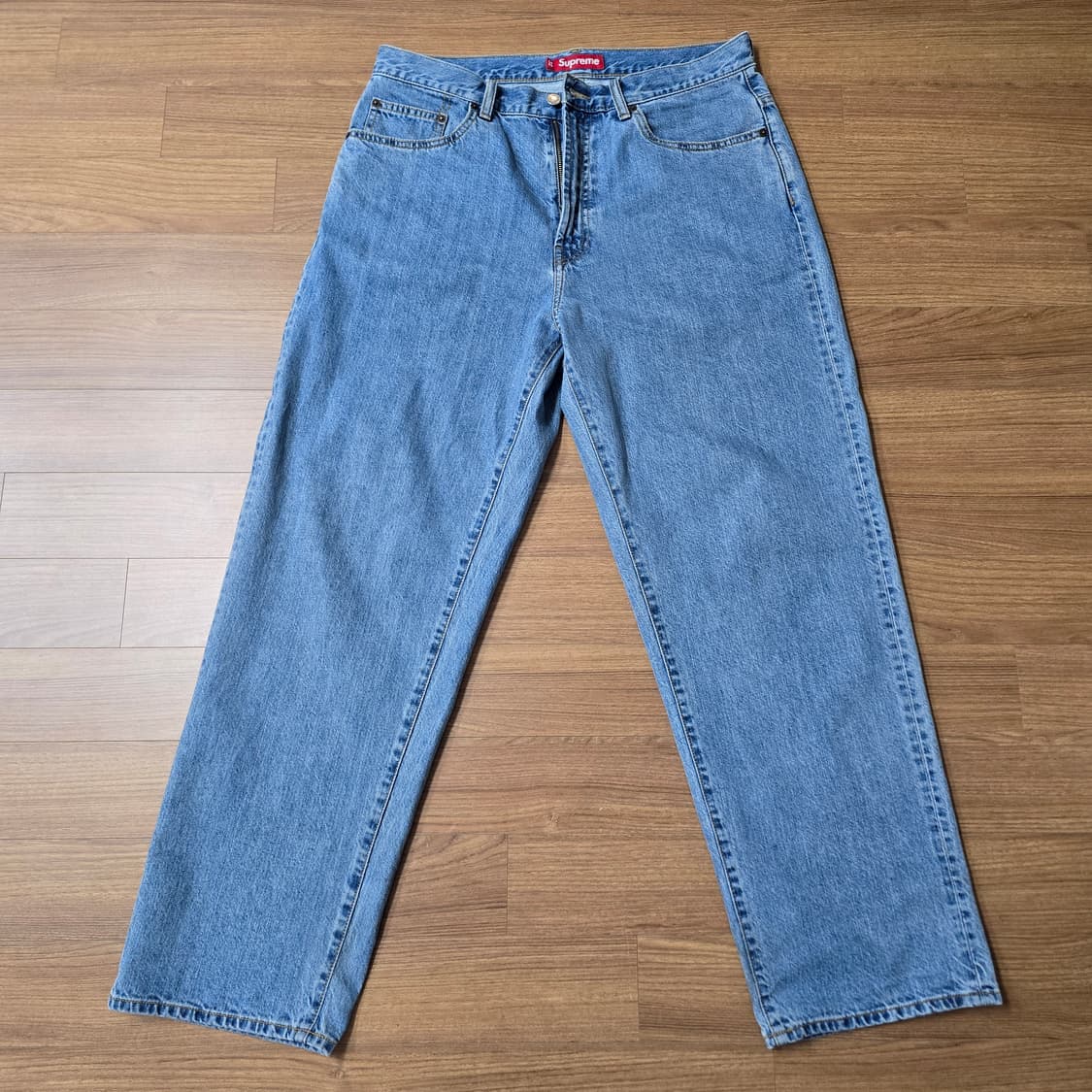 (32) 25fw 슈프림 배기 진 워시드 인디고 팬츠 상품이미지1