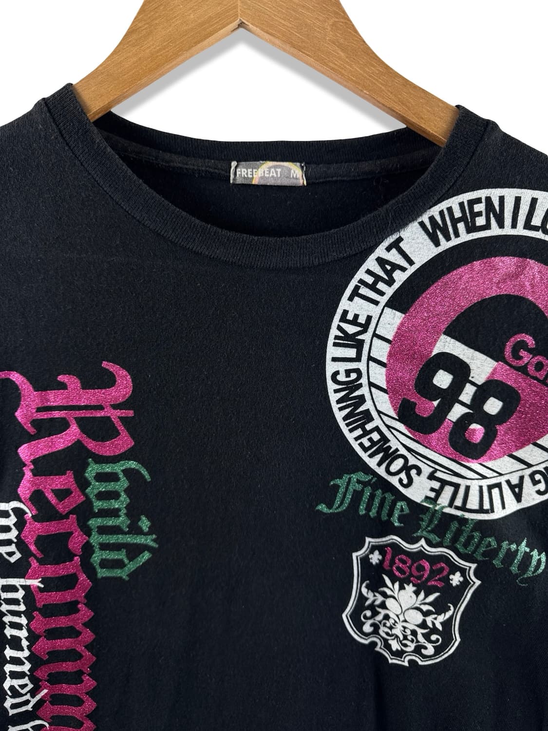 JPN Y2K 레터링 글리터 프린팅 롱슬리브2179 상품이미지3