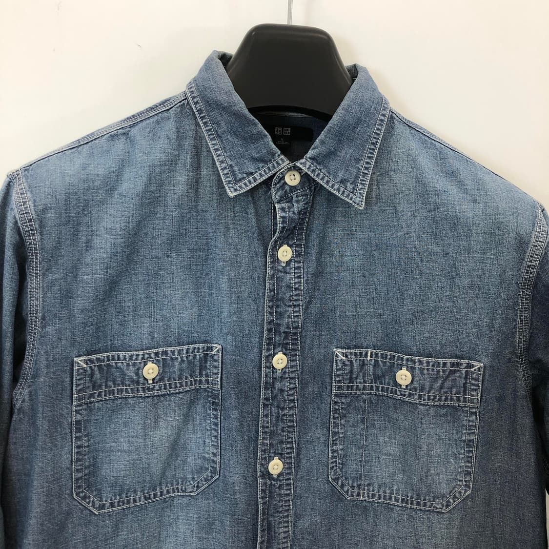 유니클로 샴브레이 셔츠 L 상품이미지2