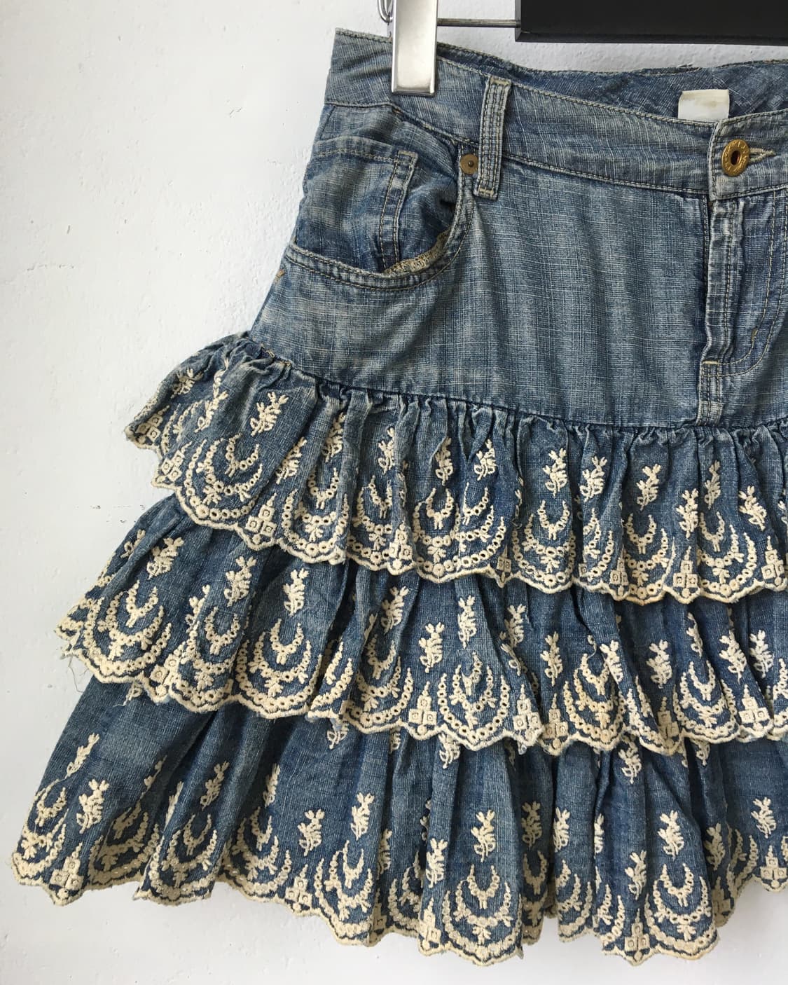 Axes femme embroidery layer mini skirt 상품이미지4
