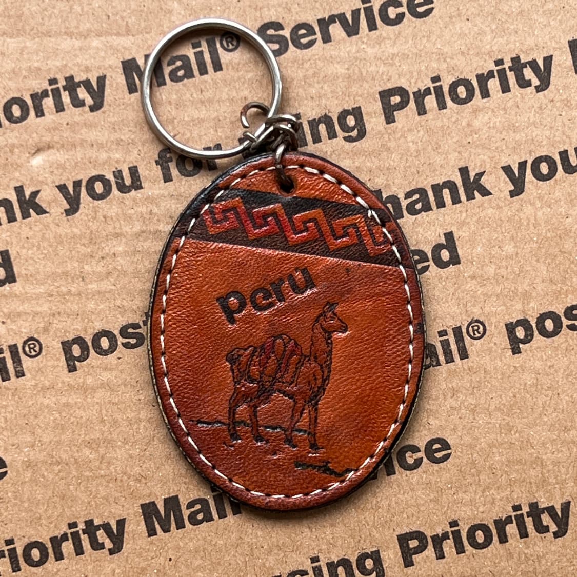 90s vtg Peru Leather Keyring 상품이미지1