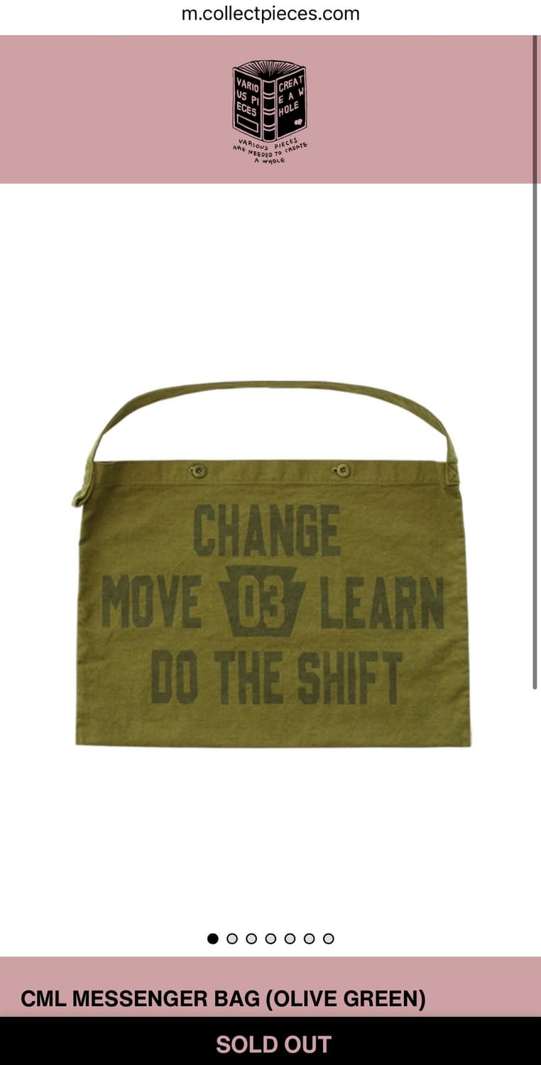 컬렉트피시스 CML 메신저 백 올리브 그린 상품이미지1