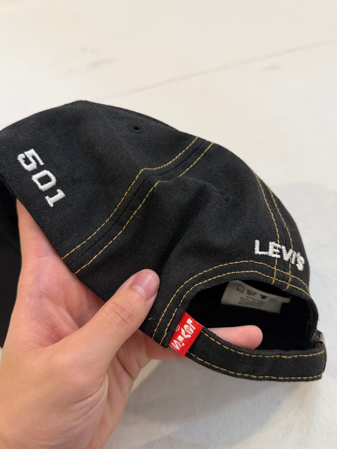 초희귀) 리바이스 빈티지 501 레더 볼캡 블랙 상품이미지2