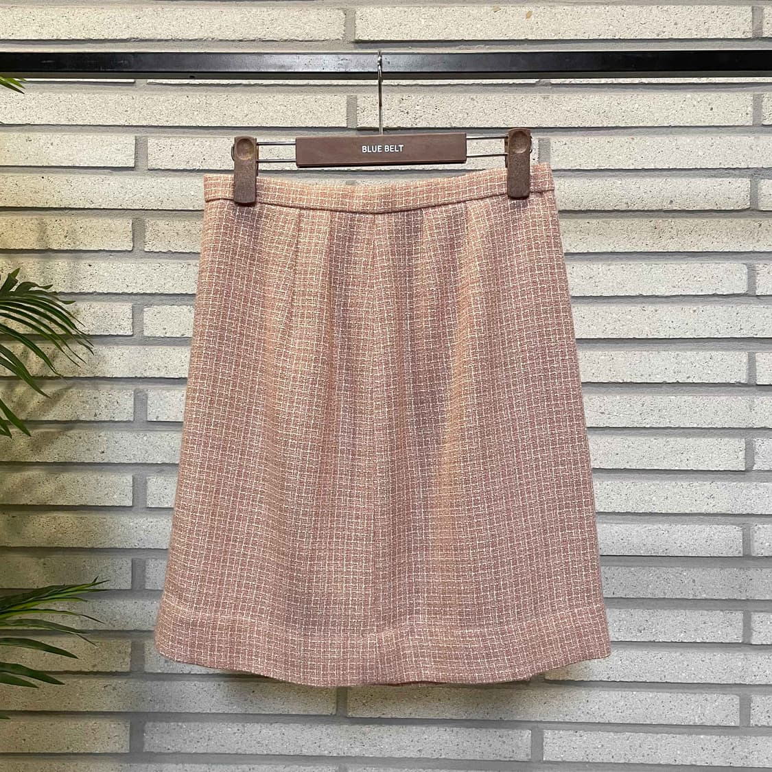 JPN VINTAGE 미니 스커트 사이드 지퍼 트위드 디테일 핑크 상품이미지2