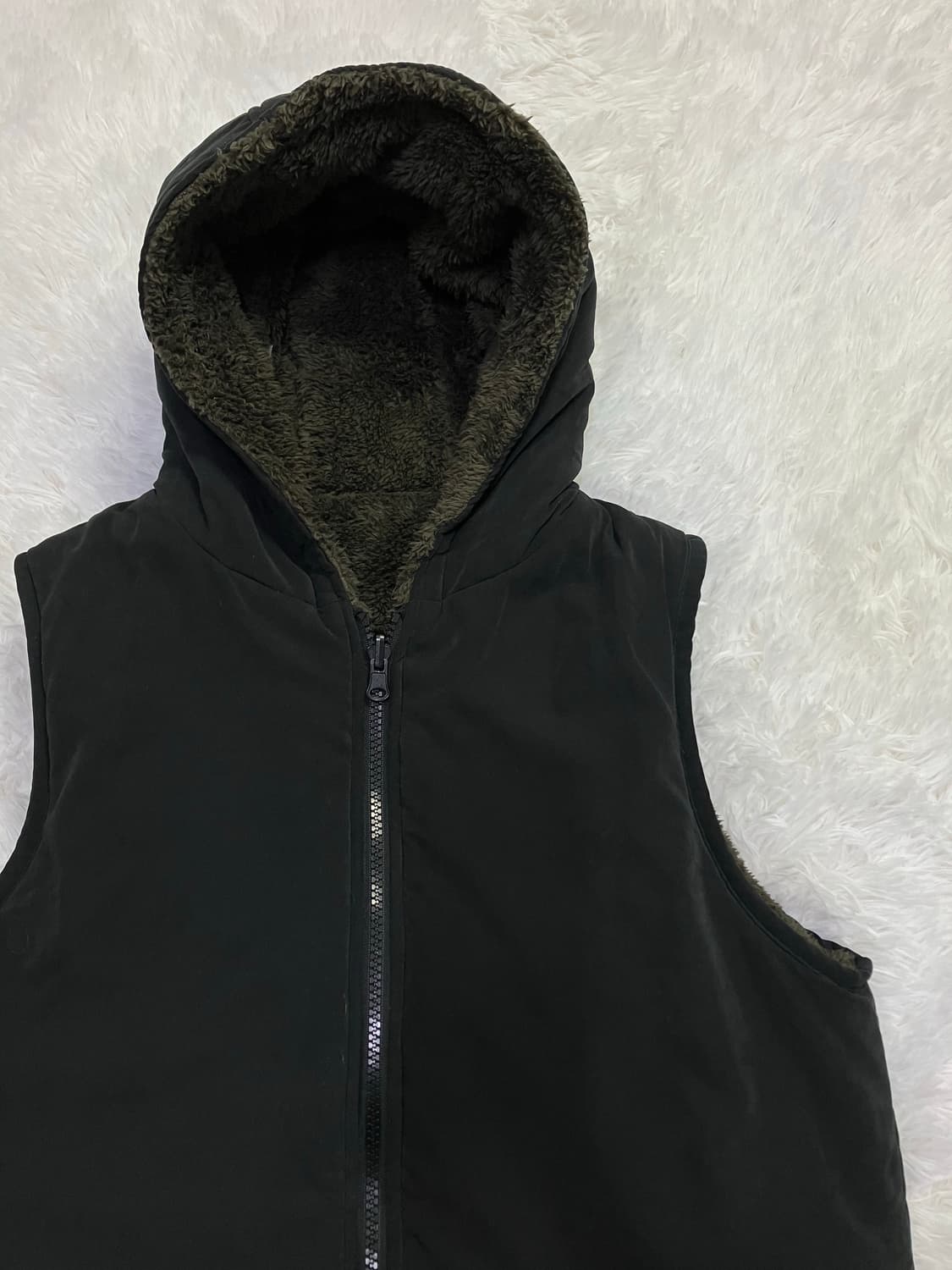 빈티지 블랙 후리스 패딩 조끼 y2k 스트릿 갸루 펑키 일본빈티지 상품이미지5