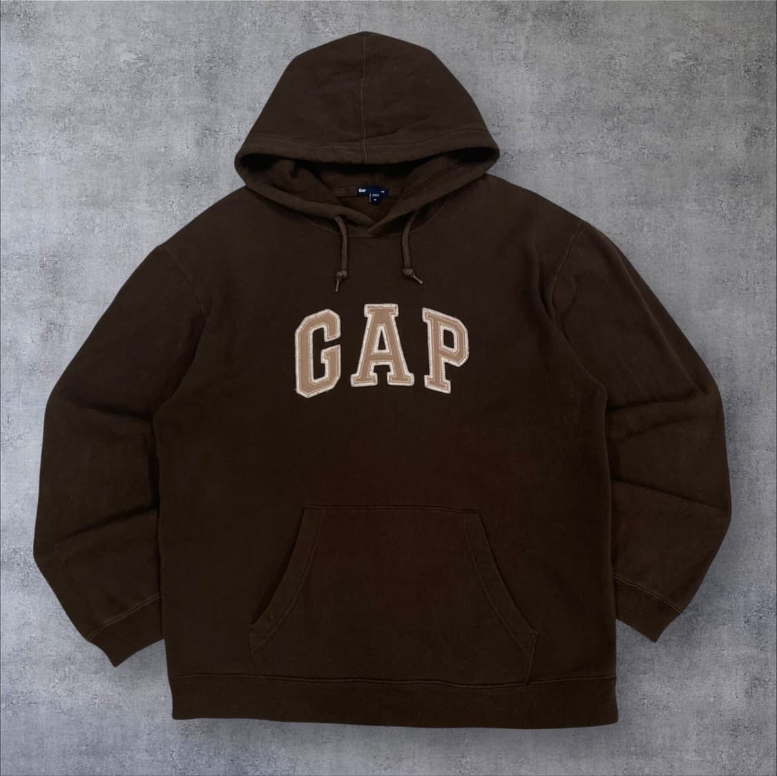 GAP 브라운 컬러 스펠아웃 빅로고 후드티 상품이미지1