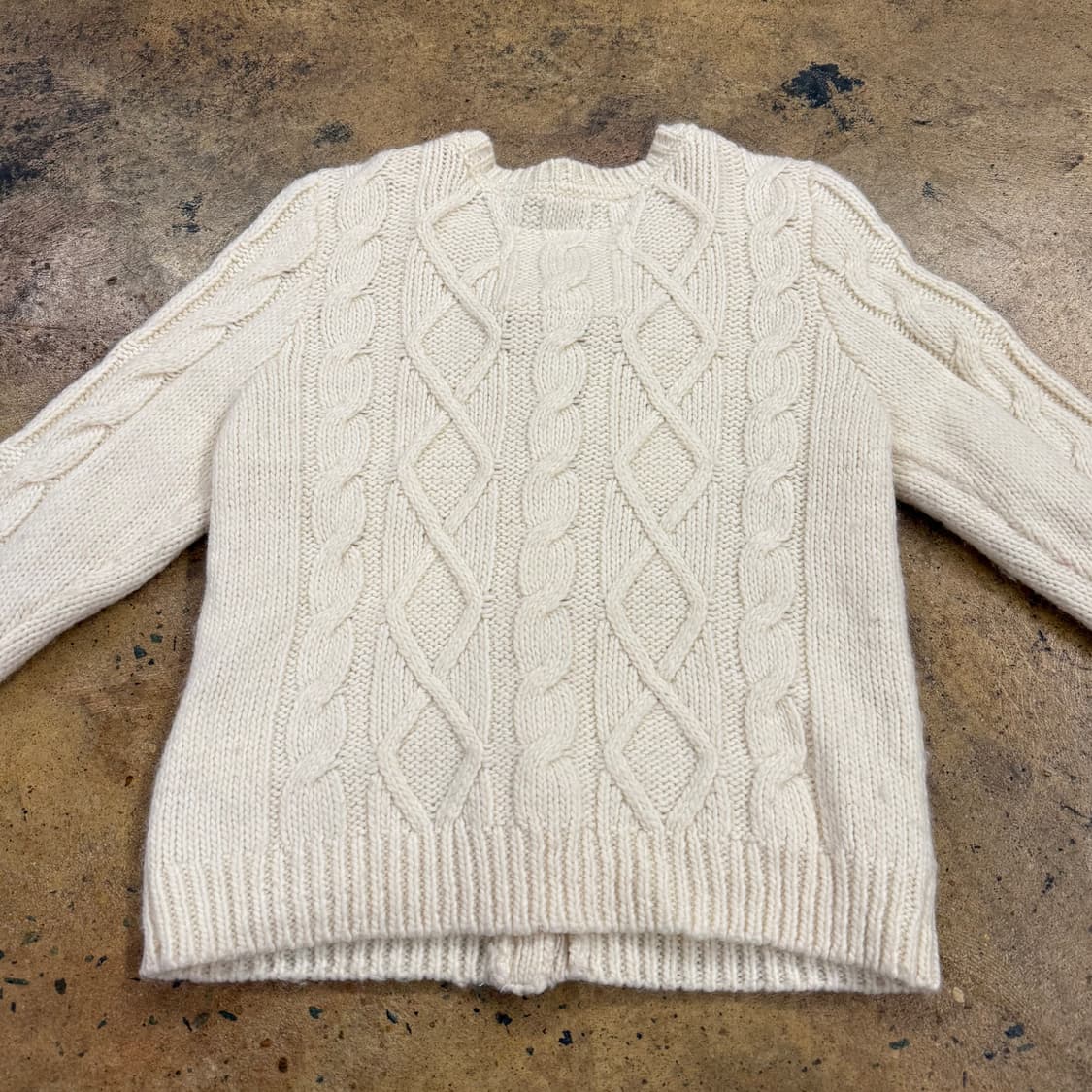 아베크롬비 화이트 크림 빈티지 모리 꽈배기 니트 가디건 상품이미지4