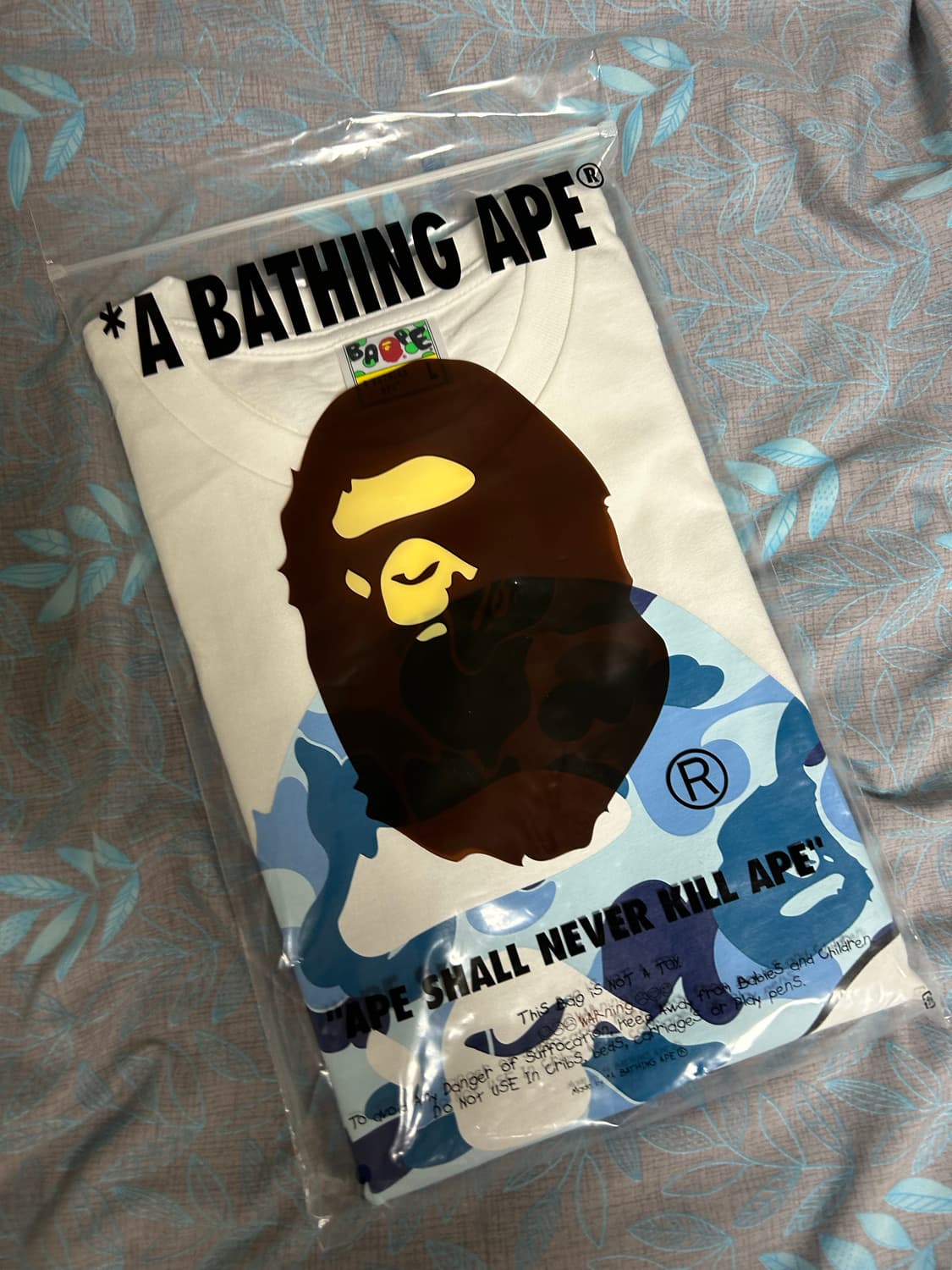 [L] 베이프 빅에이프 재팬 반팔 블루 화이트 상품이미지2