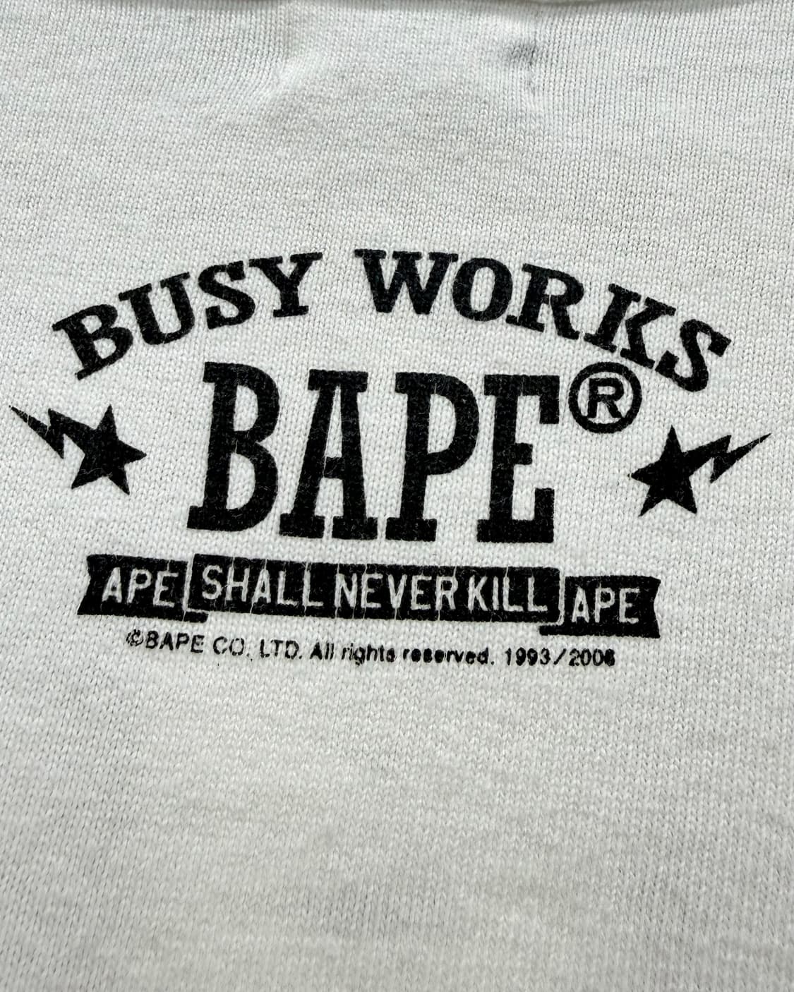 베이프 00s BAPE 로고 반팔 티셔츠 화이트 상품이미지5