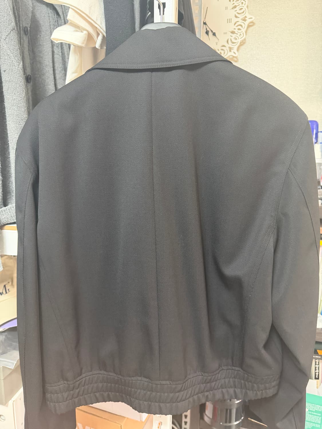 LMOOD 엘버튼 울 블렌드 자켓 트윌 블랙 상품이미지4