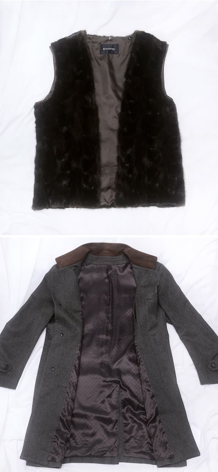 마에스트로 퓨어 캐시미어 밍크 라이너 투웨이 싱글 카코트 (100+) 상품이미지3