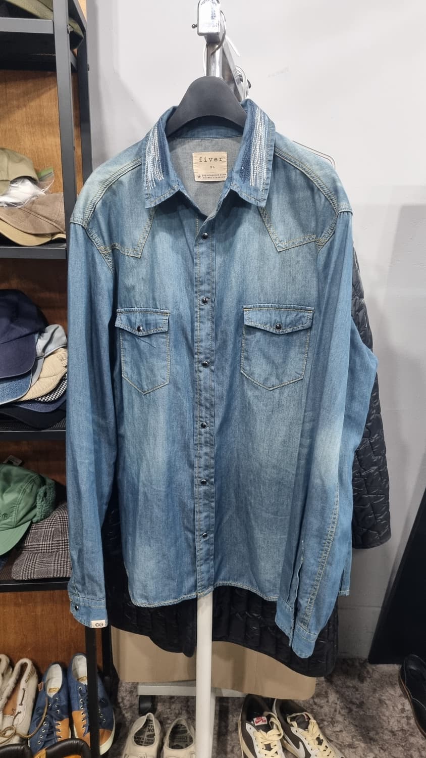 시리즈 FIVER (코오롱정품) 봄가을 똑딱이 데님셔츠 xL(105) 상품이미지1