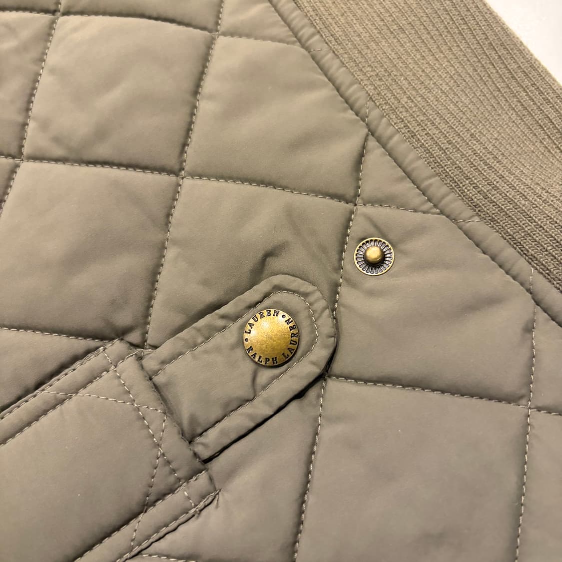 [L] 폴로 랄프로렌 퀼팅 조끼 카키 브라운 패딩 B506 상품이미지3