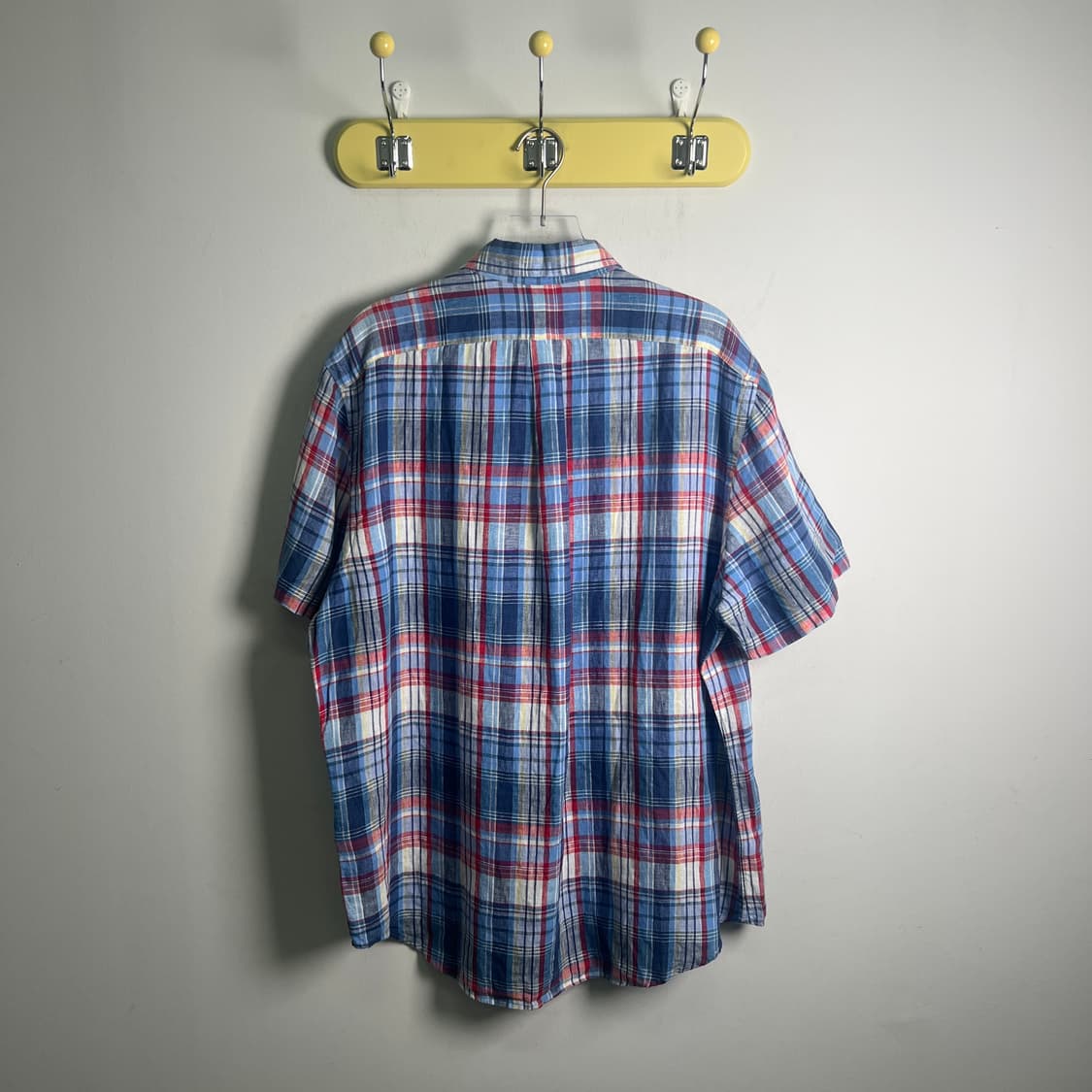 폴로 랄프로렌 클래식핏 린넨 체크 반팔 셔츠 XL 상품이미지3