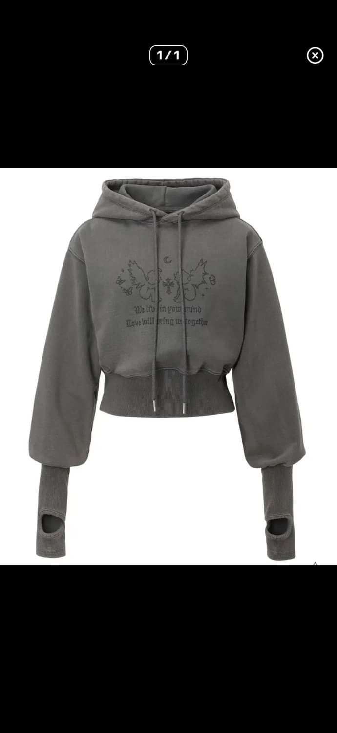 쓰리타임즈) 페어리 후드 차콜 상품이미지1