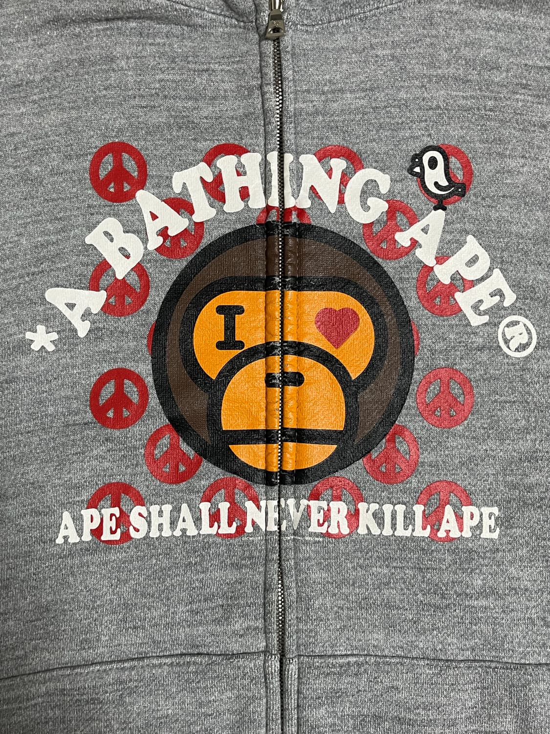 BAPE 베이프 베이비 마일로 후드집업 그레이 M 상품이미지2