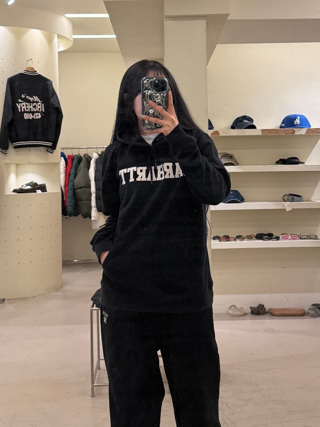 칼하트 빅로고 블랙 후드티 U1017 상품이미지1