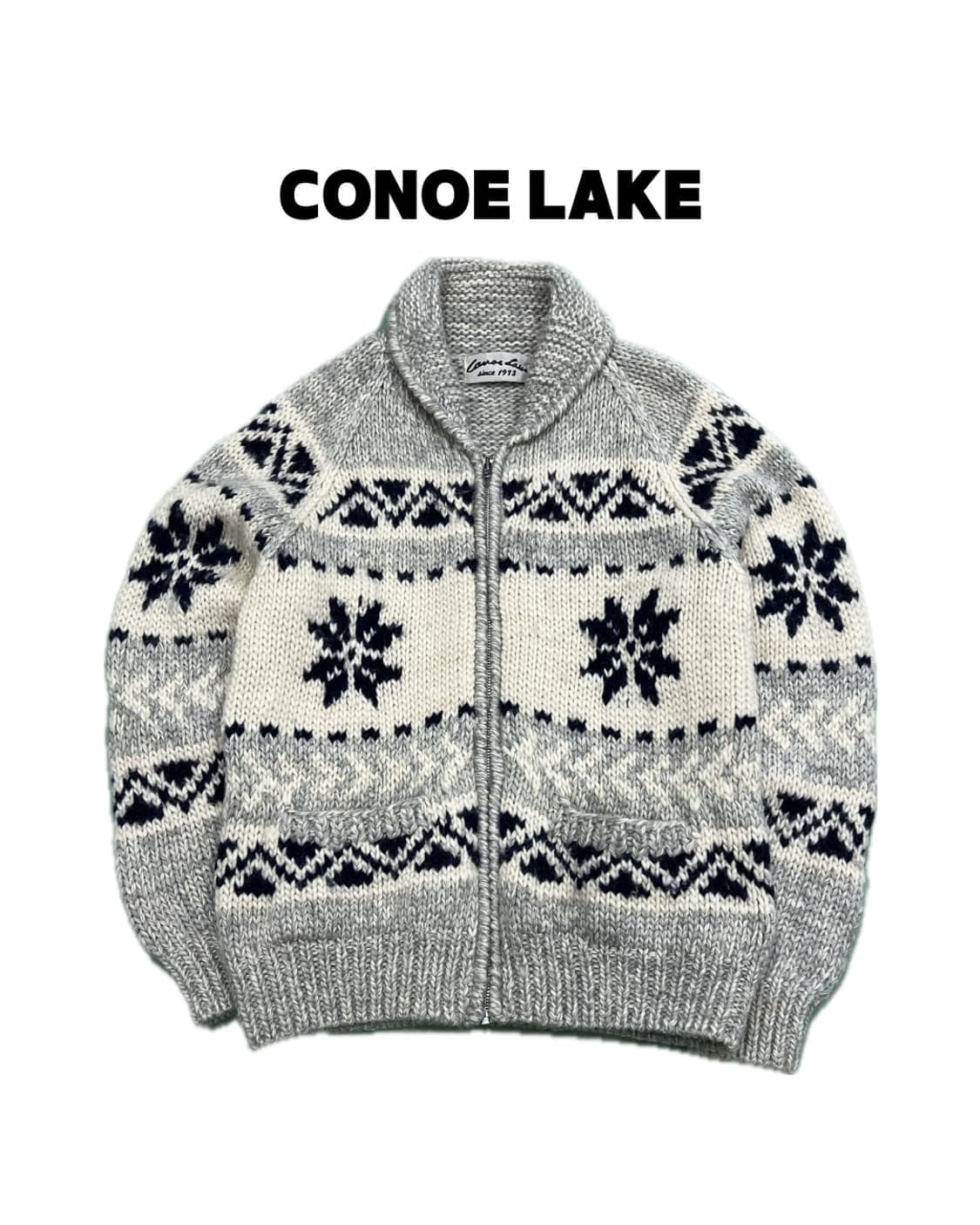 (F) Conoe lake 빈티지 코위찬 울 가디건 상품이미지1