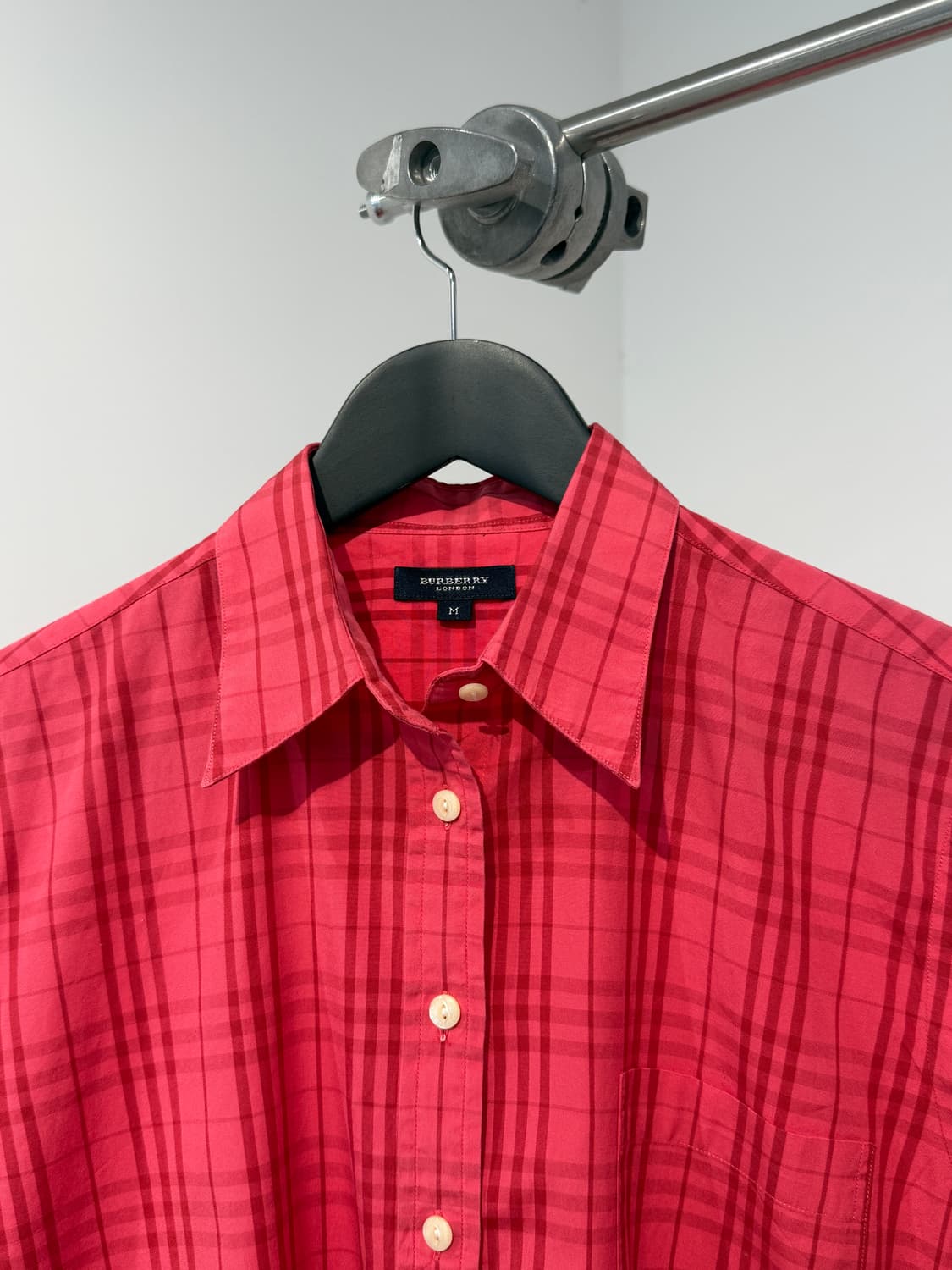 Burberry 버버리 핑크레드 체크 셔츠 M 상품이미지1