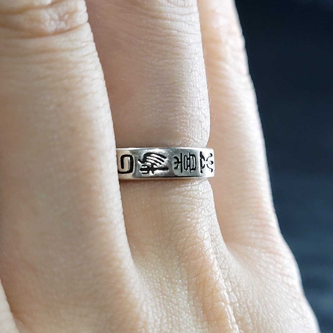 육자진언 실버 남자 엔틱 빈티지 명품 티베트 반지 상품이미지6