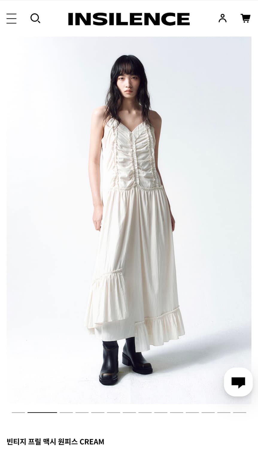인사일런스우먼 빈티지 프릴 맥시 원피스 CREAM (S) 상품이미지1