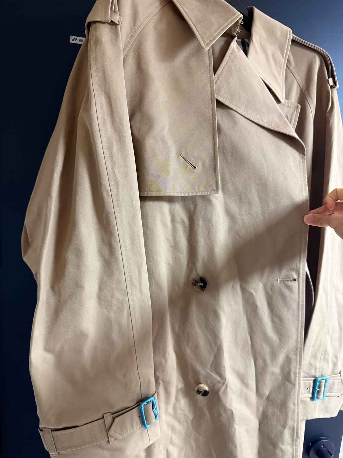 Burberry (110) 베이지 코튼 개버딘 위브 벨티드 남성 상품이미지7