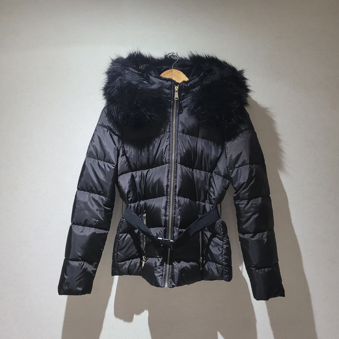 (XS) ZARA 자라 벨트 인조퍼 여성패딩 상품이미지1