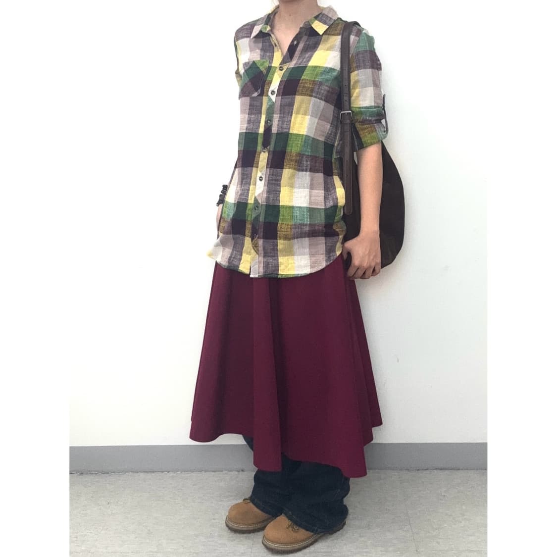 빈티지 체크 셔츠 원피스 상품이미지3