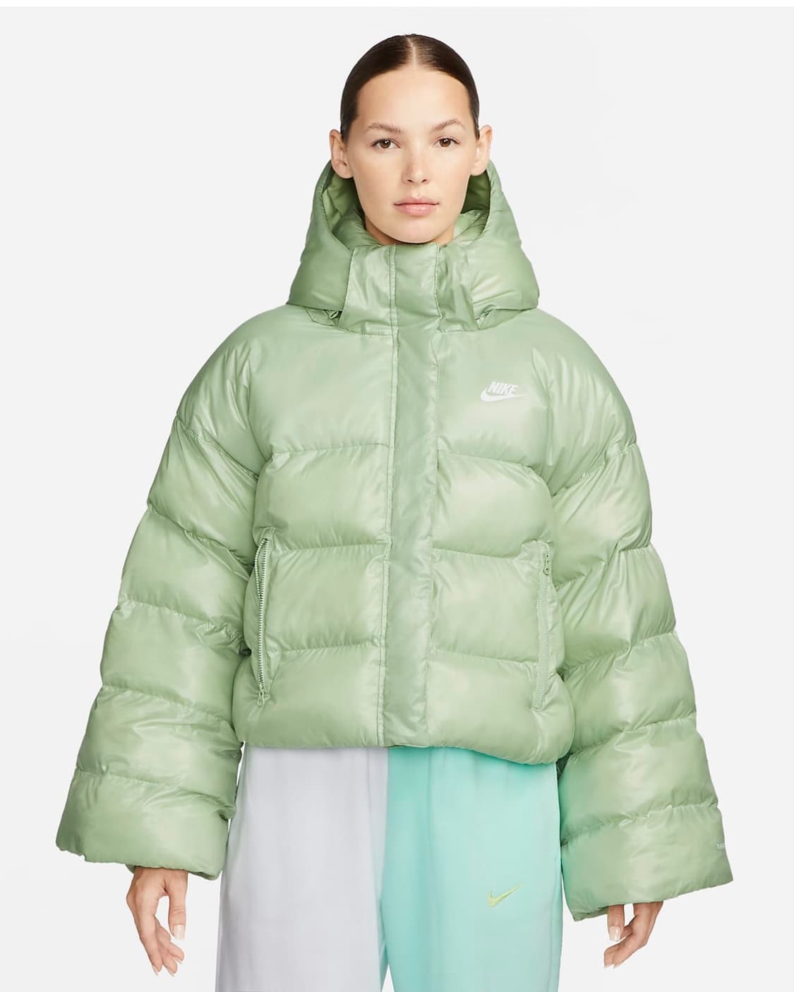 나이키 써마핏 여성 후드 숏패딩 민트  상품이미지2