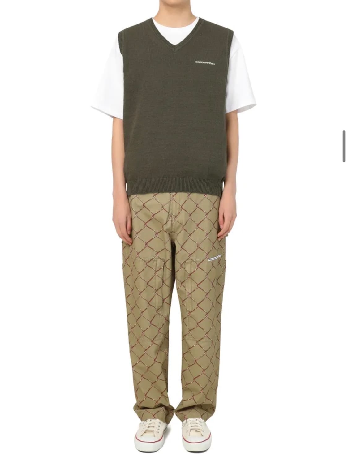 [새상품]디스이즈네버댓 브이넥 니트 카키 상품이미지4