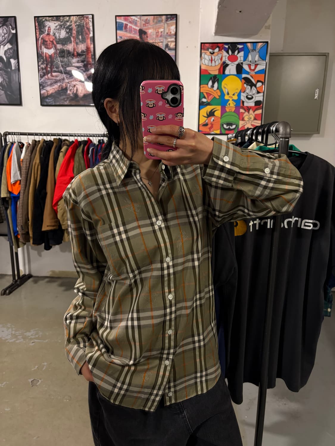 버버리 기마로고 체크셔츠 상품이미지3