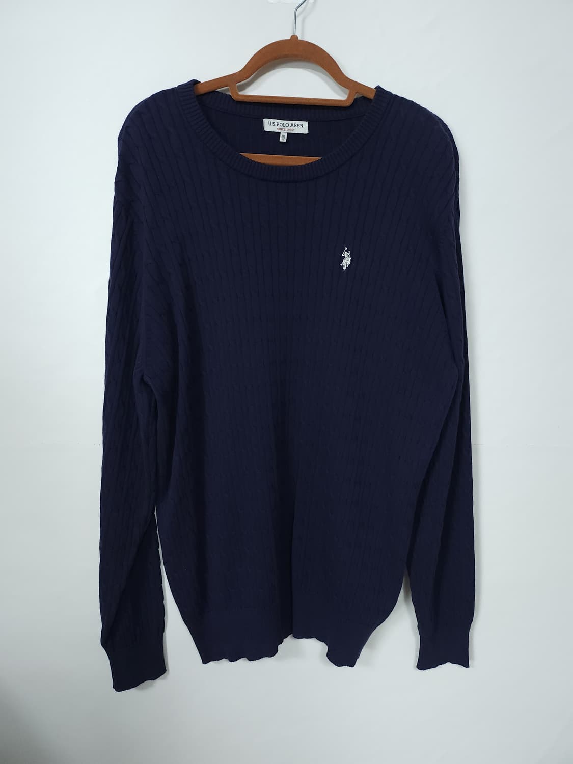 U.S. POLO ASSN. 네이비 꽈배기 니트 3XL 115 새제품 상품이미지1