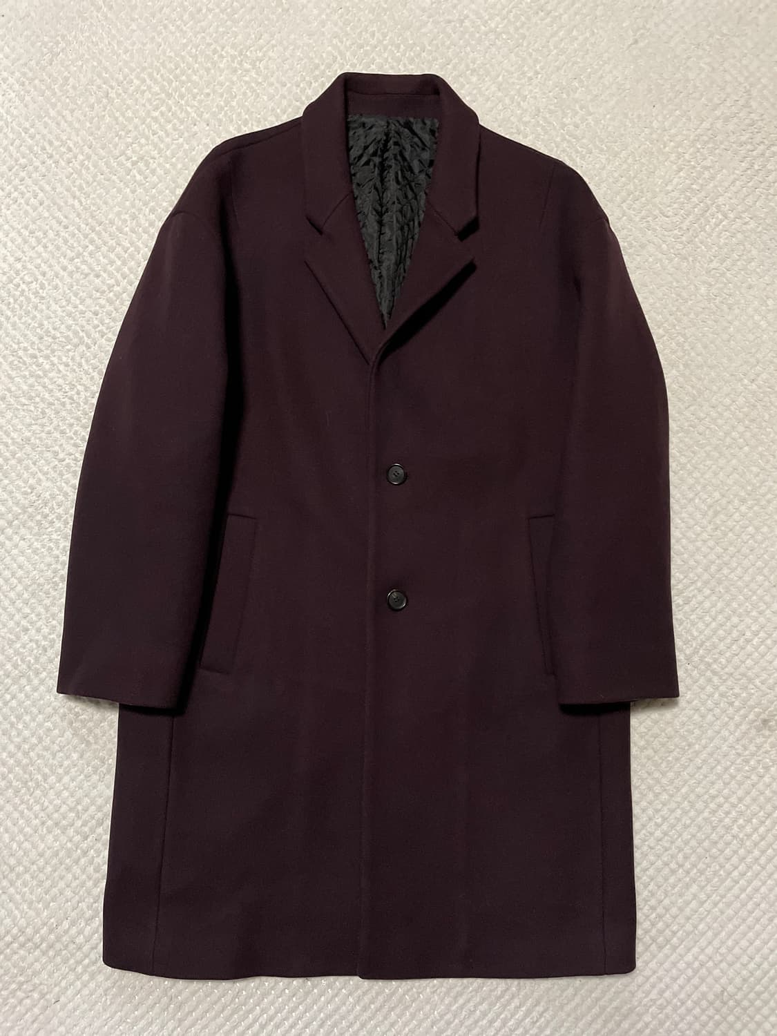 SYSTEM HOMME 시스템옴므 캐시미어 블렌드 양모 싱글 코트 버건디 상품이미지2