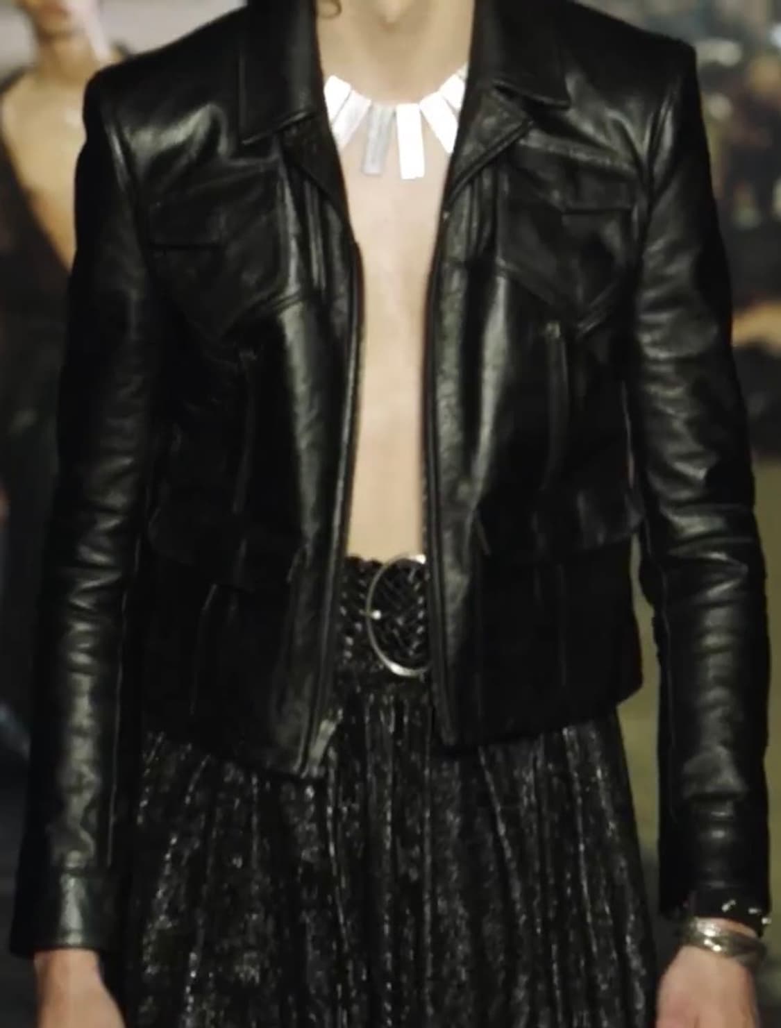 생로랑 20ss 런웨이 레더자켓 46 가죽자켓 상품이미지2