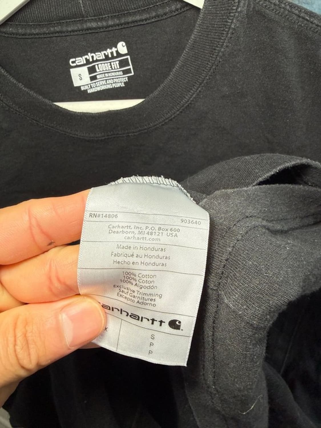 CARHARTT 칼하트 반팔 티 블랙 S 상품이미지7