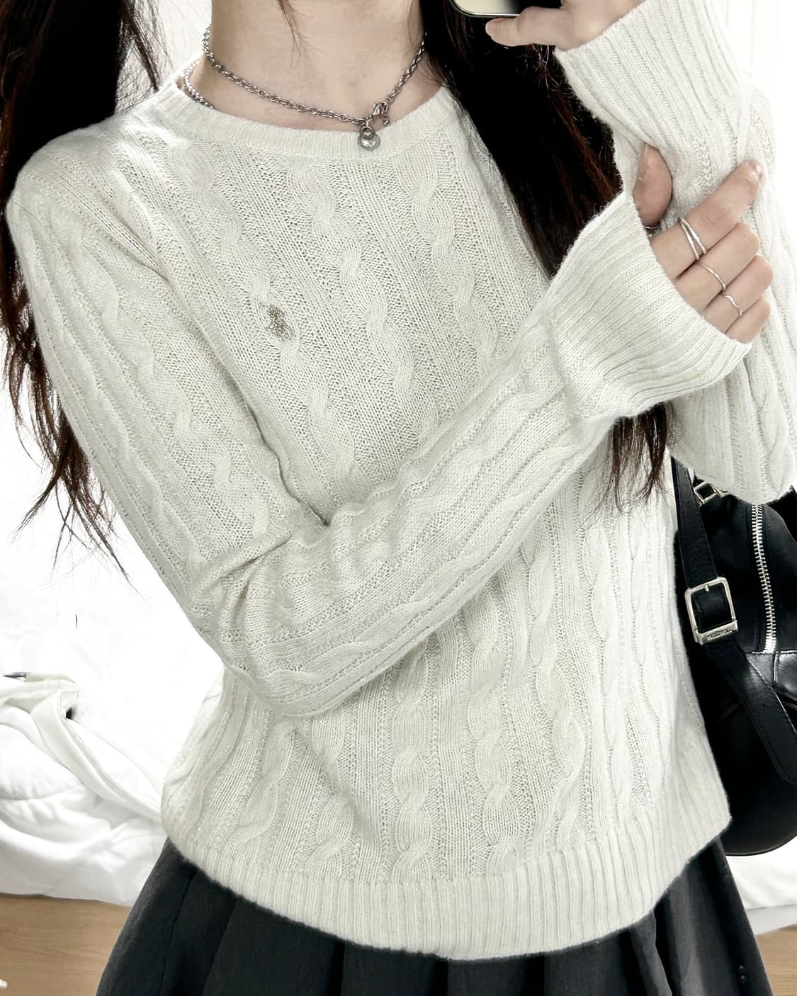 폴로 신형 글리터 크림 케이블니트 상품이미지4