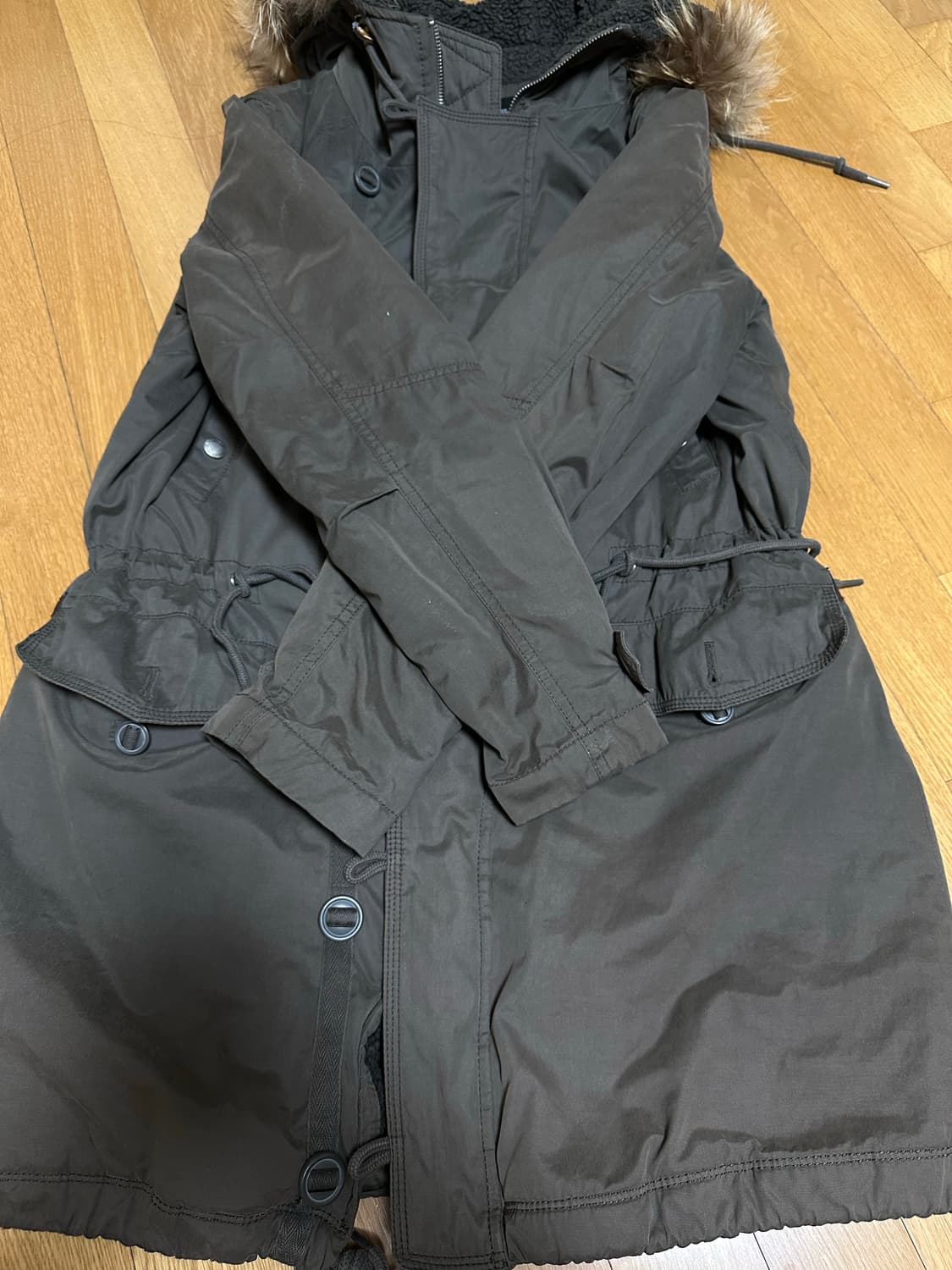 빈티지 퍼 야상 롱 자켓 y2k 모리 상품이미지4