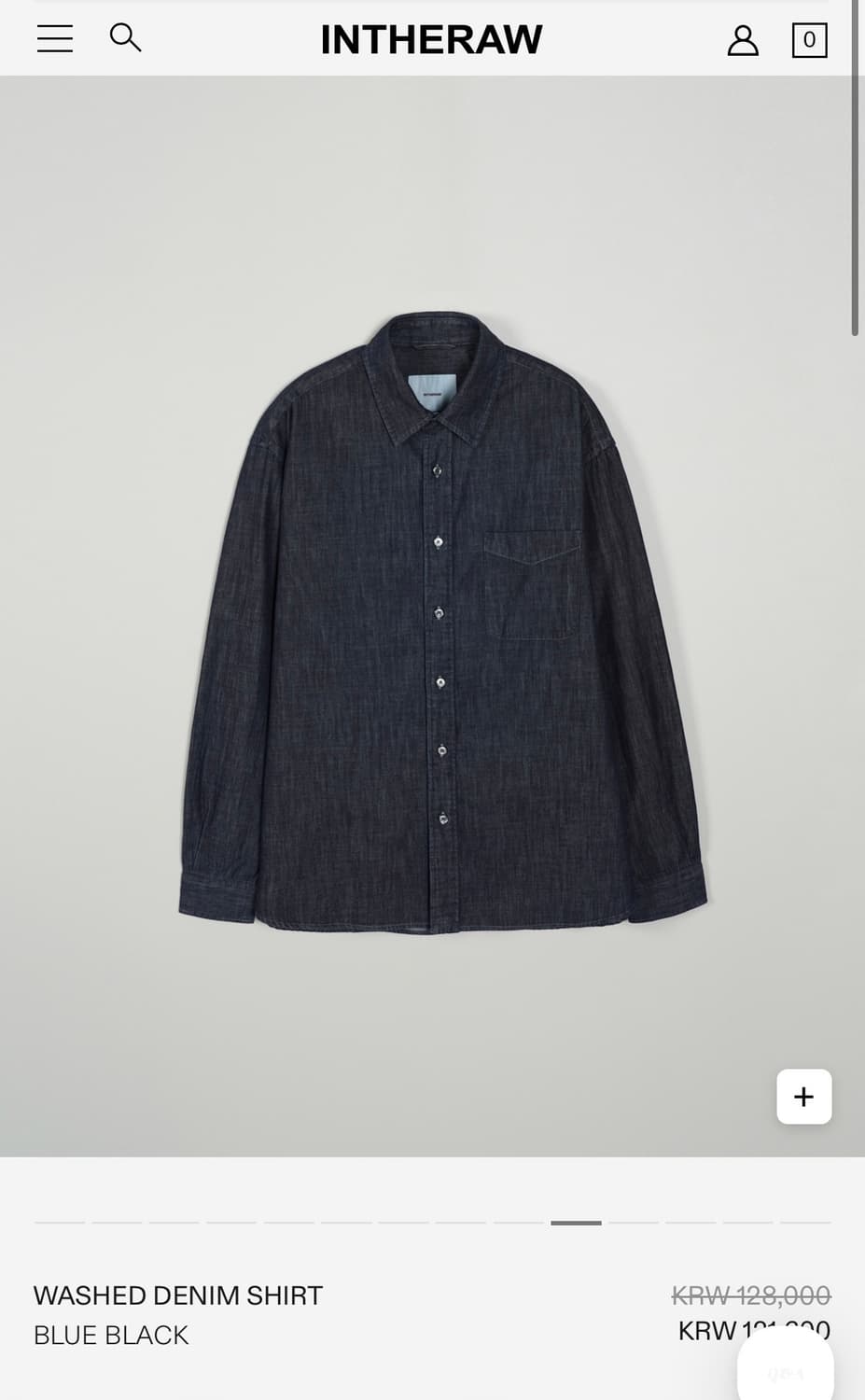 인더로우 워시드 데님 셔츠 블루 블랙 3사이즈 상품이미지1