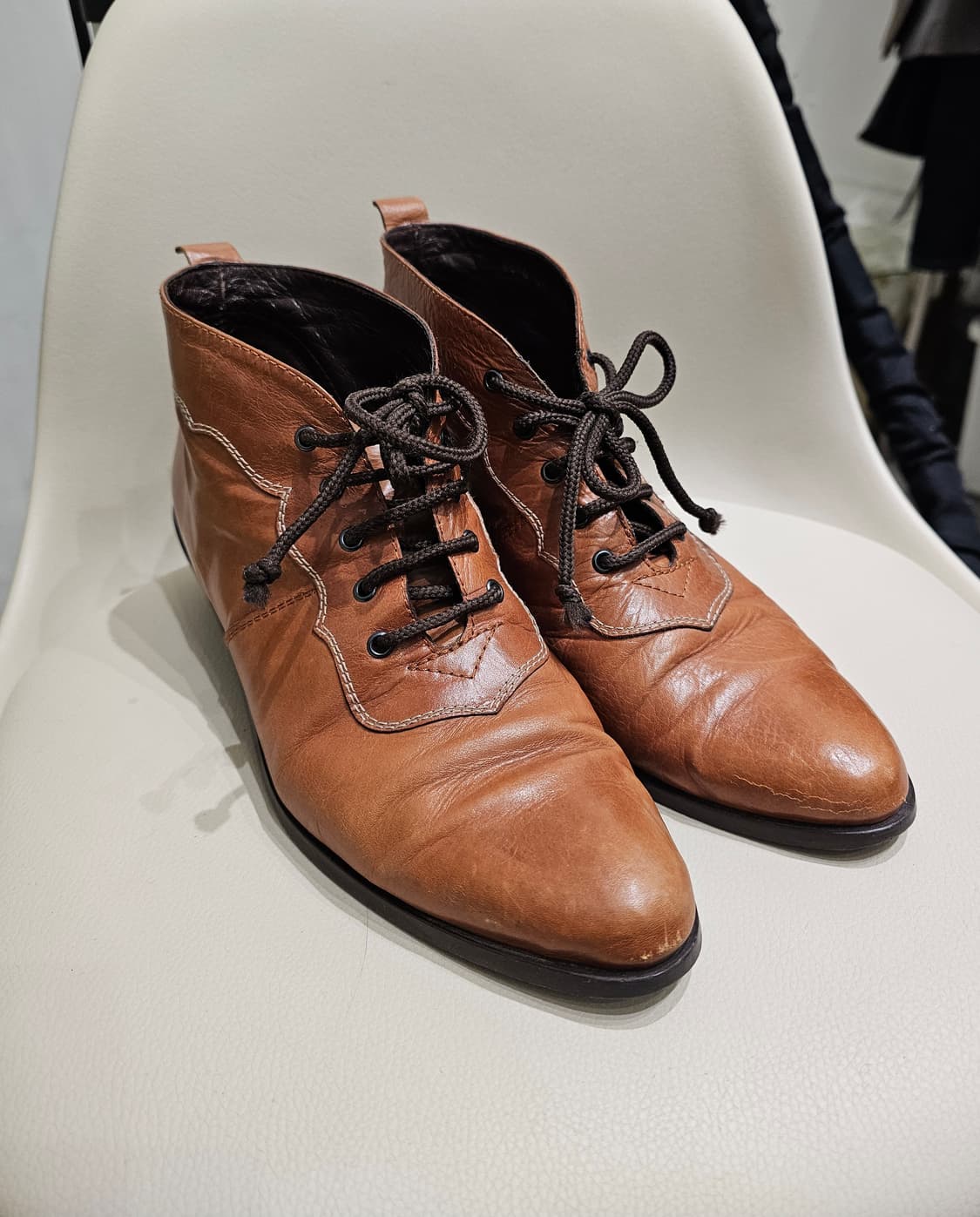 Japan 카멜 레더 앵클부츠 상품이미지1