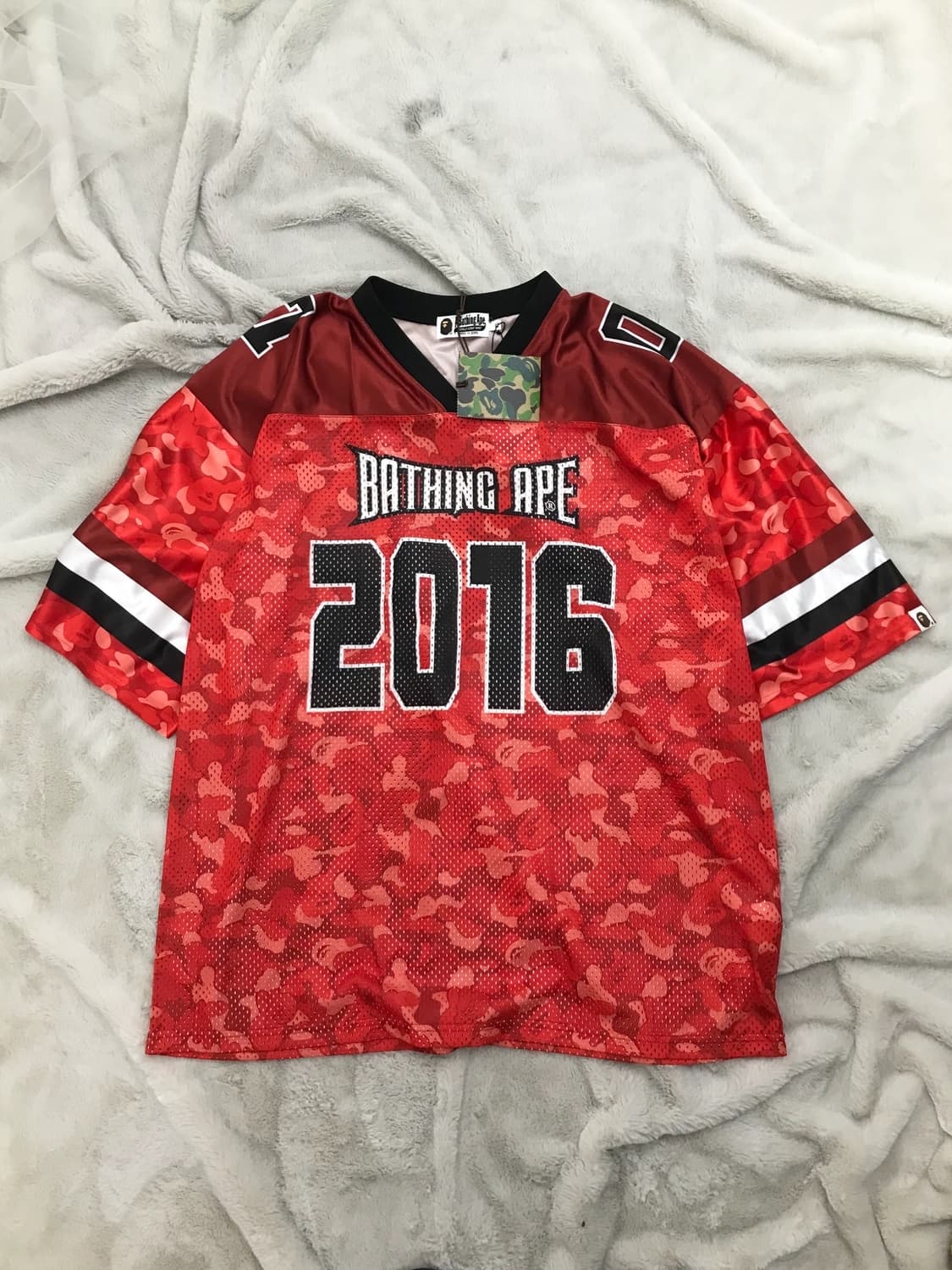 < Bape Red Camouflage Mesh Jersey ( 새상품  상품이미지9