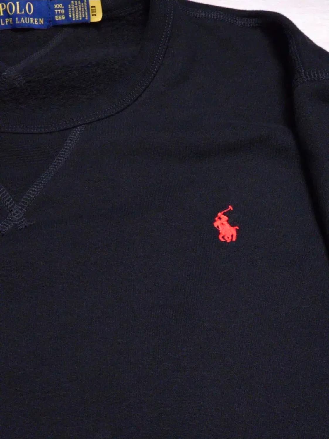 폴로 랄프로렌 RL 플리스 스웨트 셔츠 맨투맨 2XL 블랙 상품이미지3