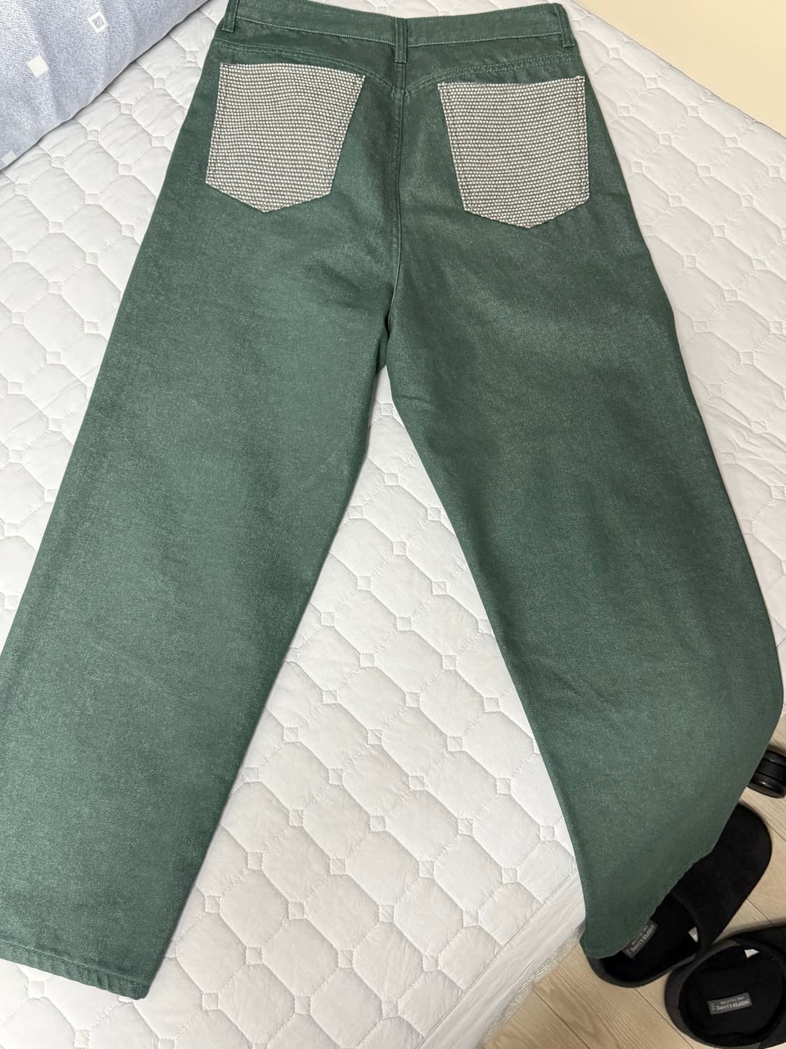 키마우라 사시코 팬츠 Sashiko Pocket Denim (Green) 상품이미지2