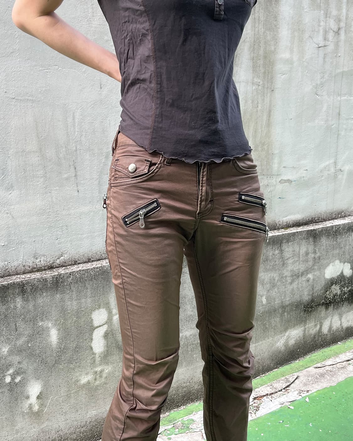 Lee Zip Detail Slim Coated Pants 상품이미지3