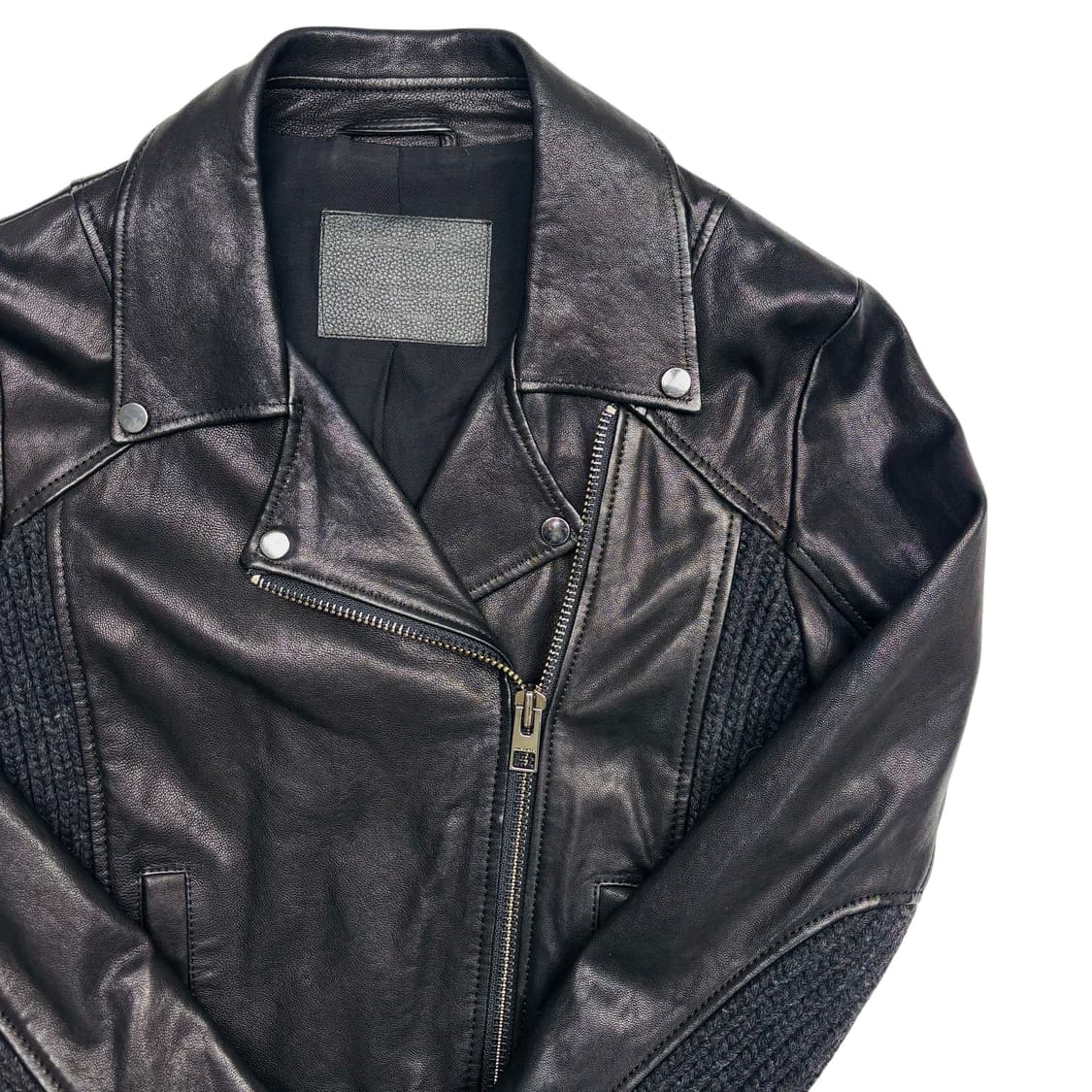 올세인츠 비대칭 램스킨 레더 라이더 자켓 S 상품이미지2